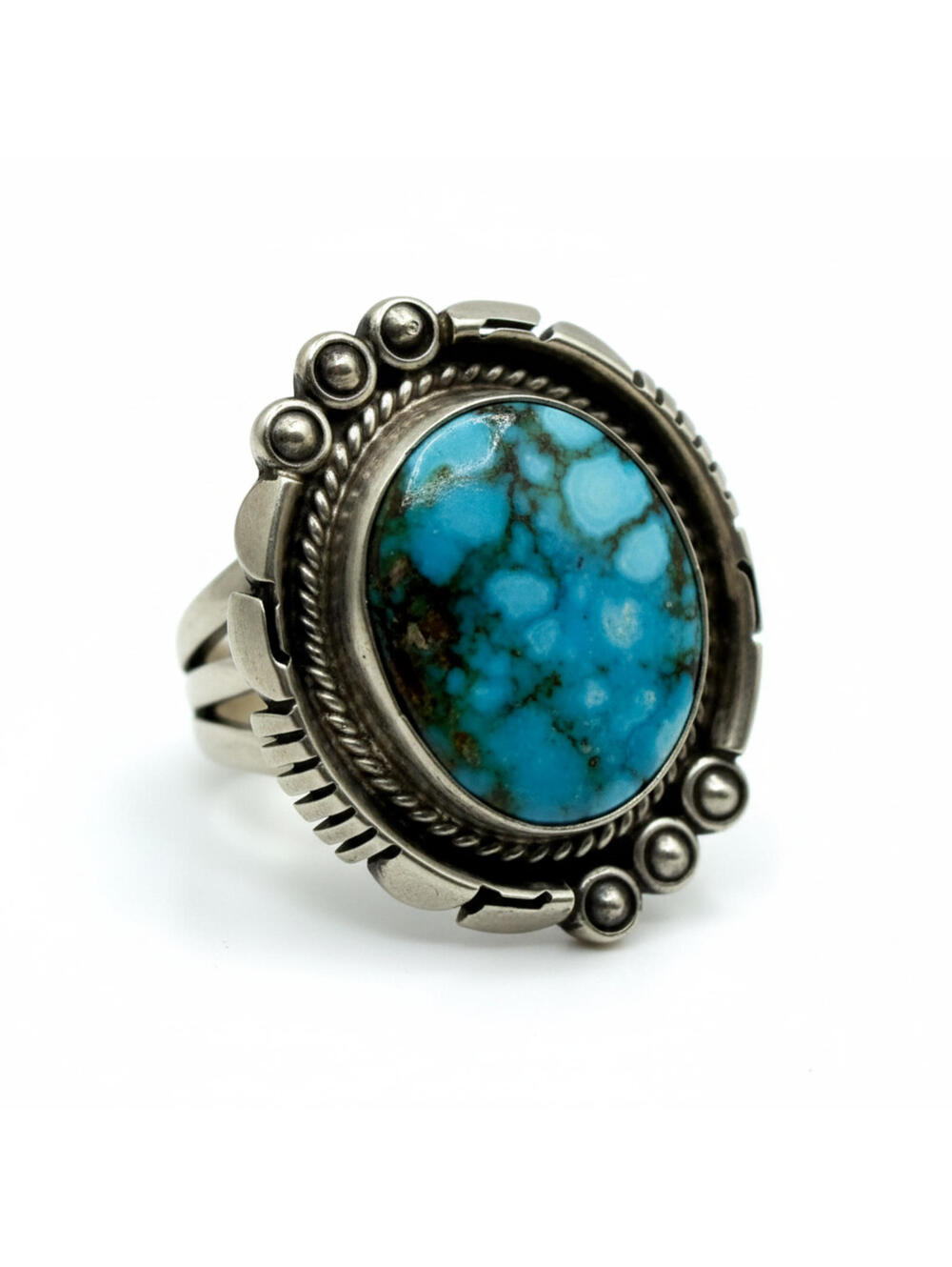 Authentic Handmade Navajo Daniel Benally Sonoran Gold Turquoise Ring – Size 7